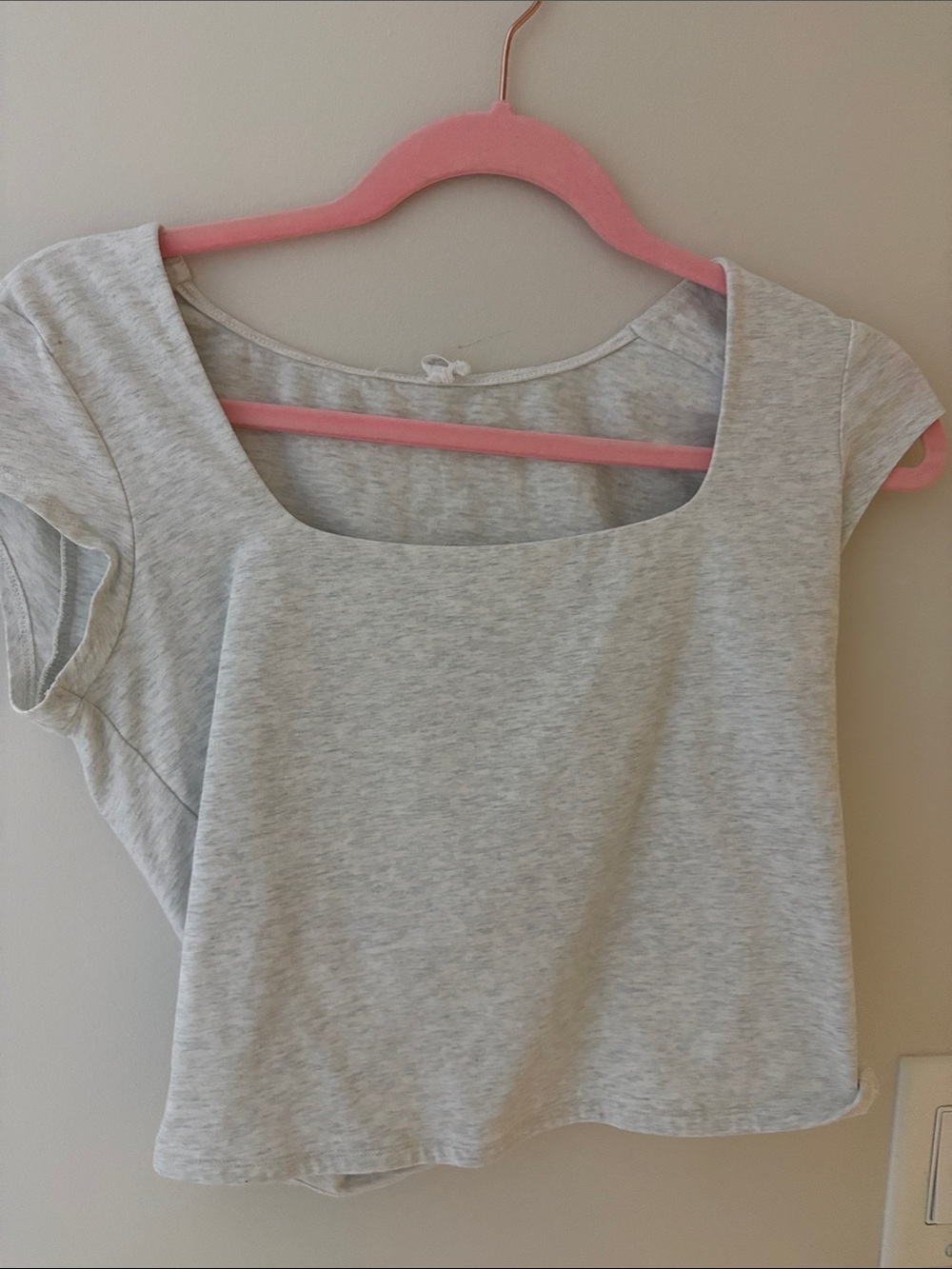 Garage Light Gray Scoop Neck Crop Top